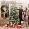 imageYITAHOME PreLit Mountain Pine Flocked Christmas Tree with Remote 75FT PreDecorated Hierarchical Tower Flocked Christmas Tree 1278 Branch Tips 550 Lights 55 Pine Cones for Party Home DecoGreen Bell