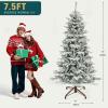 imageYITAHOME PreLit Mountain Pine Flocked Christmas Tree with Remote 75FT PreDecorated Hierarchical Tower Flocked Christmas Tree 1278 Branch Tips 550 Lights 55 Pine Cones for Party Home DecoWhite Flocked Natural Layered
