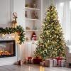 imageYITAHOME PreLit Mountain Pine Flocked Christmas Tree with Remote 75FT PreDecorated Hierarchical Tower Flocked Christmas Tree 1278 Branch Tips 550 Lights 55 Pine Cones for Party Home DecoGreen With Red Berries