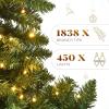 imageYITAHOME PreLit Mountain Pine Flocked Christmas Tree with Remote 75FT PreDecorated Hierarchical Tower Flocked Christmas Tree 1278 Branch Tips 550 Lights 55 Pine Cones for Party Home DecoGreen Bell