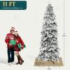 imageYITAHOME PreLit Mountain Pine Flocked Christmas Tree with Remote 75FT PreDecorated Hierarchical Tower Flocked Christmas Tree 1278 Branch Tips 550 Lights 55 Pine Cones for Party Home DecoWhite