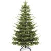imageYITAHOME PreLit Mountain Pine Flocked Christmas Tree with Remote 75FT PreDecorated Hierarchical Tower Flocked Christmas Tree 1278 Branch Tips 550 Lights 55 Pine Cones for Party Home DecoGreen With Crystal Decor