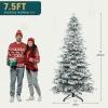 imageYITAHOME PreLit Mountain Pine Flocked Christmas Tree with Remote 75FT PreDecorated Hierarchical Tower Flocked Christmas Tree 1278 Branch Tips 550 Lights 55 Pine Cones for Party Home DecoWhite With Pine Cones