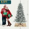 imageYITAHOME PreLit Mountain Pine Flocked Christmas Tree with Remote 75FT PreDecorated Hierarchical Tower Flocked Christmas Tree 1278 Branch Tips 550 Lights 55 Pine Cones for Party Home DecoWhite Flocked Natural Layered