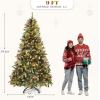 imageYITAHOME PreLit Mountain Pine Flocked Christmas Tree with Remote 75FT PreDecorated Hierarchical Tower Flocked Christmas Tree 1278 Branch Tips 550 Lights 55 Pine Cones for Party Home DecoGreen With Red Berries