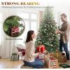 imageYITAHOME PreLit Mountain Pine Flocked Christmas Tree with Remote 75FT PreDecorated Hierarchical Tower Flocked Christmas Tree 1278 Branch Tips 550 Lights 55 Pine Cones for Party Home DecoGreen With Red Berries