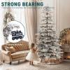 imageYITAHOME PreLit Mountain Pine Flocked Christmas Tree with Remote 75FT PreDecorated Hierarchical Tower Flocked Christmas Tree 1278 Branch Tips 550 Lights 55 Pine Cones for Party Home DecoWhite With Pine Cones