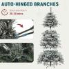 imageYITAHOME PreLit Mountain Pine Flocked Christmas Tree with Remote 75FT PreDecorated Hierarchical Tower Flocked Christmas Tree 1278 Branch Tips 550 Lights 55 Pine Cones for Party Home DecoWhite Flocked Natural Layered