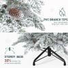 imageYITAHOME PreLit Mountain Pine Flocked Christmas Tree with Remote 75FT PreDecorated Hierarchical Tower Flocked Christmas Tree 1278 Branch Tips 550 Lights 55 Pine Cones for Party Home DecoWhite