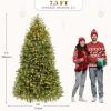 imageYITAHOME PreLit Mountain Pine Flocked Christmas Tree with Remote 75FT PreDecorated Hierarchical Tower Flocked Christmas Tree 1278 Branch Tips 550 Lights 55 Pine Cones for Party Home DecoGreen Bell
