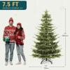 imageYITAHOME PreLit Mountain Pine Flocked Christmas Tree with Remote 75FT PreDecorated Hierarchical Tower Flocked Christmas Tree 1278 Branch Tips 550 Lights 55 Pine Cones for Party Home DecoGreen With Crystal Decor