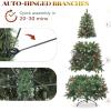 imageYITAHOME PreLit Mountain Pine Flocked Christmas Tree with Remote 75FT PreDecorated Hierarchical Tower Flocked Christmas Tree 1278 Branch Tips 550 Lights 55 Pine Cones for Party Home DecoGreen With Red Berries