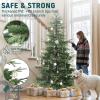 imageYITAHOME PreLit Mountain Pine Flocked Christmas Tree with Remote 75FT PreDecorated Hierarchical Tower Flocked Christmas Tree 1278 Branch Tips 550 Lights 55 Pine Cones for Party Home DecoGreen With Crystal Decor