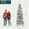 imageYITAHOME PreLit Mountain Pine Flocked Christmas Tree with Remote 75FT PreDecorated Hierarchical Tower Flocked Christmas Tree 1278 Branch Tips 550 Lights 55 Pine Cones for Party Home DecoWhite