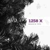 imageYITAHOME Snow Flocked Artificial Full Christmas Tree Christmas Pine Tree with 880 Branch Tips and Foldable Base for Home Party Decoration6ftBlack
