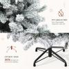 imageYITAHOME Snow Flocked Artificial Full Christmas Tree Christmas Pine Tree with 880 Branch Tips and Foldable Base for Home Party Decoration6ftFlocked White