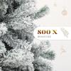 imageYITAHOME Snow Flocked Artificial Full Christmas Tree Christmas Pine Tree with 880 Branch Tips and Foldable Base for Home Party Decoration6ftFlocked White