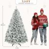 imageYITAHOME Snow Flocked Artificial Full Christmas Tree Christmas Pine Tree with 880 Branch Tips and Foldable Base for Home Party Decoration6ftFlocked White
