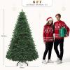imageYITAHOME Snow Flocked Artificial Full Christmas Tree Christmas Pine Tree with 880 Branch Tips and Foldable Base for Home Party Decoration6ftGreen