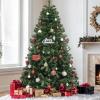 imageYITAHOME Snow Flocked Artificial Full Christmas Tree Christmas Pine Tree with 880 Branch Tips and Foldable Base for Home Party Decoration6ftGreen