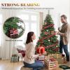 imageYITAHOME Snow Flocked Artificial Full Christmas Tree Christmas Pine Tree with 880 Branch Tips and Foldable Base for Home Party Decoration6ftGreen
