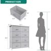 imageYITAHOME Storage Tower Unit with 8 Drawers  Fabric Dresser with Large Capacity Organizer Unit for Living Room  Sturdy Steel Frame Wooden Top ampamp Easy Pull Fabric Bins