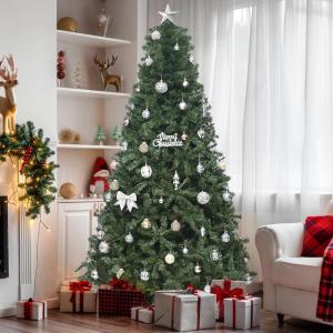 imageYITAHOME Snow Flocked Artificial Full Christmas Tree Christmas Pine Tree with 880 Branch Tips and Foldable Base for Home Party Decoration6ftGreen