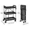 imageYITAHOME 240LBS Folding Utility Cart with Wheels Foldable Utility Service Cart 3 Tier Collapsible Rolling Cart with 360Swivel Wheels 2 with Brakes Portable Cart for Home Garage Restaurant Office