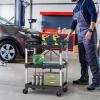 imageYITAHOME 240LBS Folding Utility Cart with Wheels Foldable Utility Service Cart 3 Tier Collapsible Rolling Cart with 360Swivel Wheels 2 with Brakes Portable Cart for Home Garage Restaurant Office