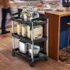 imageYITAHOME 240LBS Folding Utility Cart with Wheels Foldable Utility Service Cart 3 Tier Collapsible Rolling Cart with 360Swivel Wheels 2 with Brakes Portable Cart for Home Garage Restaurant Office