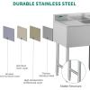 imageYITAHOME 29in Utility Kitchen Sink Free Standing Single Bowl with Pipe NSF Stainless Steel Commercial Sink for Laundry Room Bathroom Farmhouse Garage Indoor Outdoor3Sink w 2 Drainboards