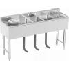 imageYITAHOME 29in Utility Kitchen Sink Free Standing Single Bowl with Pipe NSF Stainless Steel Commercial Sink for Laundry Room Bathroom Farmhouse Garage Indoor Outdoor3Sink w 2 Drainboards