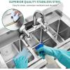 imageYITAHOME 29in Utility Kitchen Sink Free Standing Single Bowl with Pipe NSF Stainless Steel Commercial Sink for Laundry Room Bathroom Farmhouse Garage Indoor Outdoor3Compartment with Shelf
