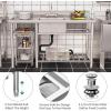 imageYITAHOME 29in Utility Kitchen Sink Free Standing Single Bowl with Pipe NSF Stainless Steel Commercial Sink for Laundry Room Bathroom Farmhouse Garage Indoor Outdoor1Sink w 2 Drainboards Shelf