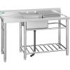 imageYITAHOME 29in Utility Kitchen Sink Free Standing Single Bowl with Pipe NSF Stainless Steel Commercial Sink for Laundry Room Bathroom Farmhouse Garage Indoor Outdoor1Sink w 2 Drainboards Shelf