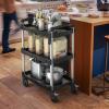 imageYITAHOME 350 LBS Folding Utility Service Cart 3 Tier Foldable Cart with Wheels Collapsible Cart on Wheels with 360Swivel Wheels 2 with Brakes Portable Cart for Home Garage Restaurant Office