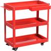 imageYITAHOME 3Tier Tool Cart on Wheels Rolling Metal Service Cart with Screwdriver Hanging Board ampamp Storage Box Heavy Duty Steel Utility Cart 400lbs Load Capacity for Mechanic Work Garage Warehouse RedRed