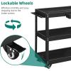 imageYITAHOME 3Tier Tool Cart on Wheels Rolling Metal Service Cart with Screwdriver Hanging Board ampamp Storage Box Heavy Duty Steel Utility Cart 400lbs Load Capacity for Mechanic Work Garage Warehouse RedBlack