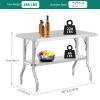 imageYITAHOME 48quot X 24quot Stainless Steel Folding Table NSF Folding Prep Table with Undershelf Foldable Stainless Steel Table for Home Kitchen Restaurant Garage Warehouse Patiow undershelf