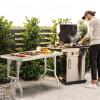 imageYITAHOME 48quot X 24quot Stainless Steel Folding Table NSF Folding Prep Table with Undershelf Foldable Stainless Steel Table for Home Kitchen Restaurant Garage Warehouse Patiowo undershelf