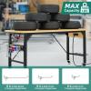 imageYITAHOME 60quot Adjustable Workbench with Wheels Builtin ACUSB Outlets1600 LB Capacity HeavyDuty Tool Work Bench for Garage Workshop Office or Outdoor Work Table