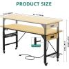 imageYITAHOME 60quot Adjustable Workbench with Wheels Builtin ACUSB Outlets1600 LB Capacity HeavyDuty Tool Work Bench for Garage Workshop Office or Outdoor Work Table