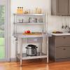 imageYITAHOME 60quot X 24quot Stainless Steel Table with Paper Towel Holder and 2 Drawers NSF Work Table with Drawer Metal Table Prep Table for Home Kitchen Restaurant Garage Warehouse2 Tiers W1 Drawer  Overshleves