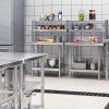 imageYITAHOME 60quot X 24quot Stainless Steel Table with Paper Towel Holder and 2 Drawers NSF Work Table with Drawer Metal Table Prep Table for Home Kitchen Restaurant Garage Warehouse2 Tiers WOvershleves