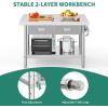 imageYITAHOME 60quot X 24quot Stainless Steel Table with Paper Towel Holder and 2 Drawers NSF Work Table with Drawer Metal Table Prep Table for Home Kitchen Restaurant Garage WarehouseSilver 2 Tiers W2 Drawers