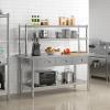 imageYITAHOME 60quot X 24quot Stainless Steel Table with Paper Towel Holder and 2 Drawers NSF Work Table with Drawer Metal Table Prep Table for Home Kitchen Restaurant Garage WarehouseSilver