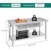 imageYITAHOME 60quot X 24quot Stainless Steel Table with Paper Towel Holder and 2 Drawers NSF Work Table with Drawer Metal Table Prep Table for Home Kitchen Restaurant Garage Warehouse2 Tiers W2 Drawers