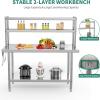 imageYITAHOME 60quot X 24quot Stainless Steel Table with Paper Towel Holder and 2 Drawers NSF Work Table with Drawer Metal Table Prep Table for Home Kitchen Restaurant Garage Warehouse2 Tiers WDesigned Overshleves