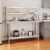 imageYITAHOME 60quot X 24quot Stainless Steel Table with Paper Towel Holder and 2 Drawers NSF Work Table with Drawer Metal Table Prep Table for Home Kitchen Restaurant Garage Warehouse2 Tiers WDesigned Overshleves
