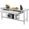 imageYITAHOME 60quot X 24quot Stainless Steel Table with Paper Towel Holder and 2 Drawers NSF Work Table with Drawer Metal Table Prep Table for Home Kitchen Restaurant Garage WarehouseSilver